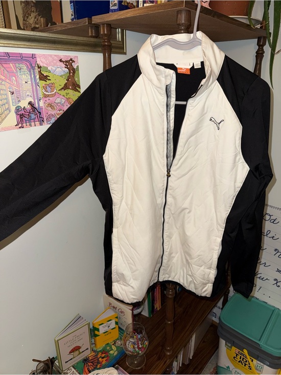 Puma Black & White Quilted Bomber Jacket